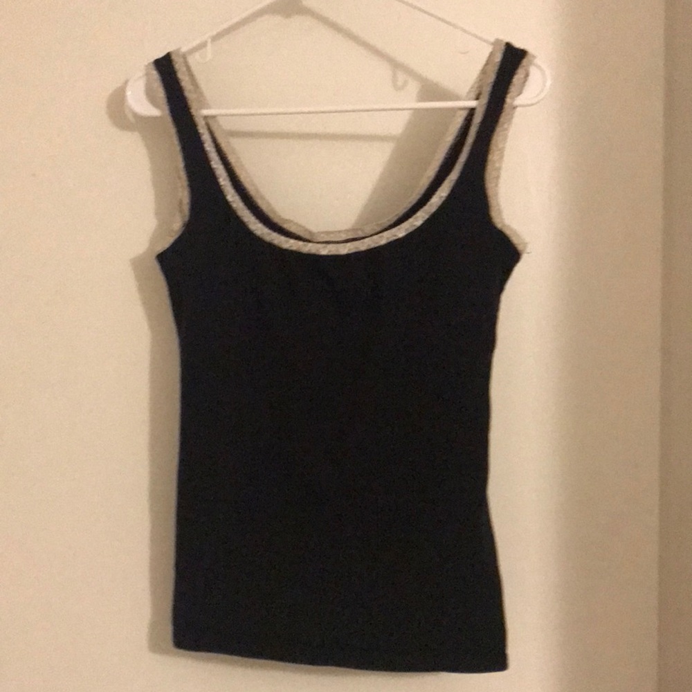 LOVE ON A HANGER Black Tank Top with Lace Border
